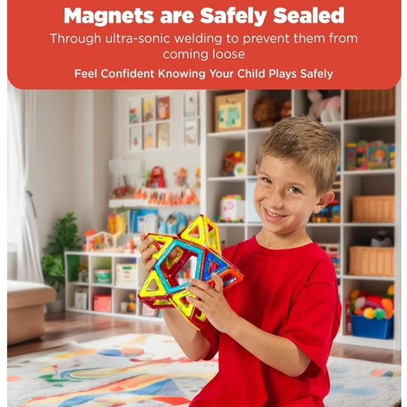 Magformers Rainbow 62-Piece Set Magnetic Tiles Building Blocks, Educational Kit - Picture 6 of 6